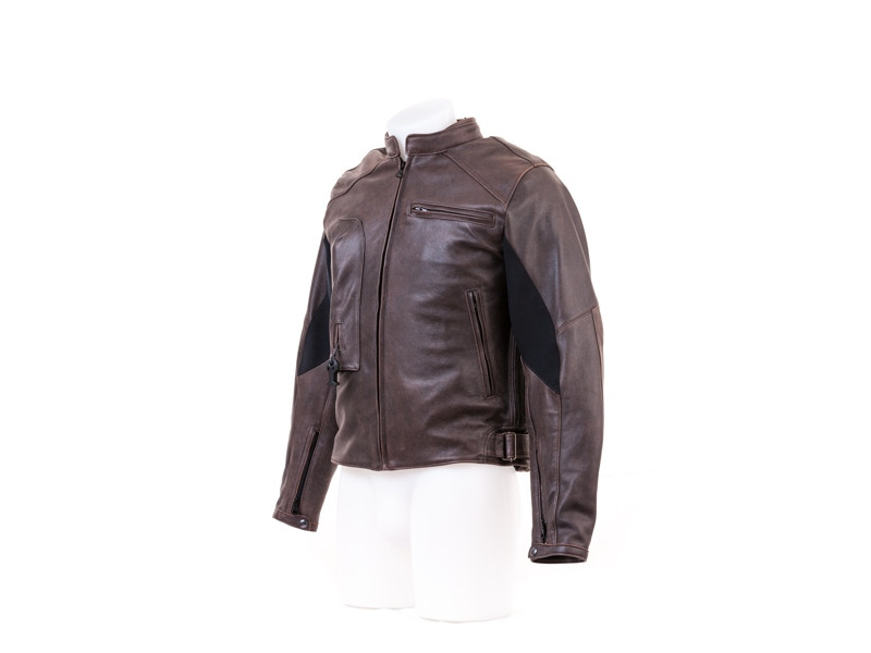 Helite Leather Airbag Motorcycle Jacket Brown
